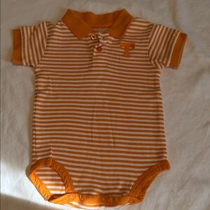 University of Tennessee Striped Orange and White Baby Onesie